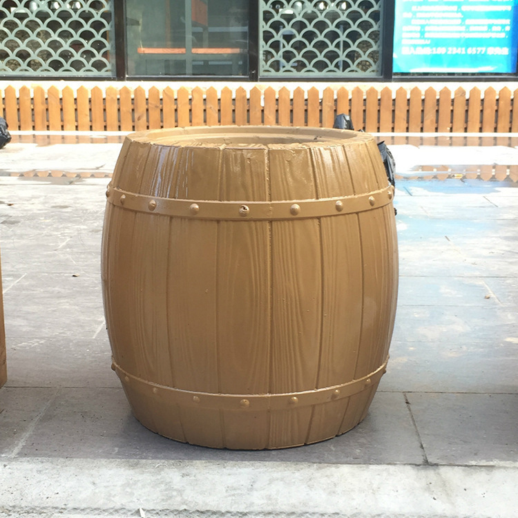 Shenzhen's builder decorated it with a wood-rounded flower pot, a wood-grained flower pot, a construction material decorating factory.