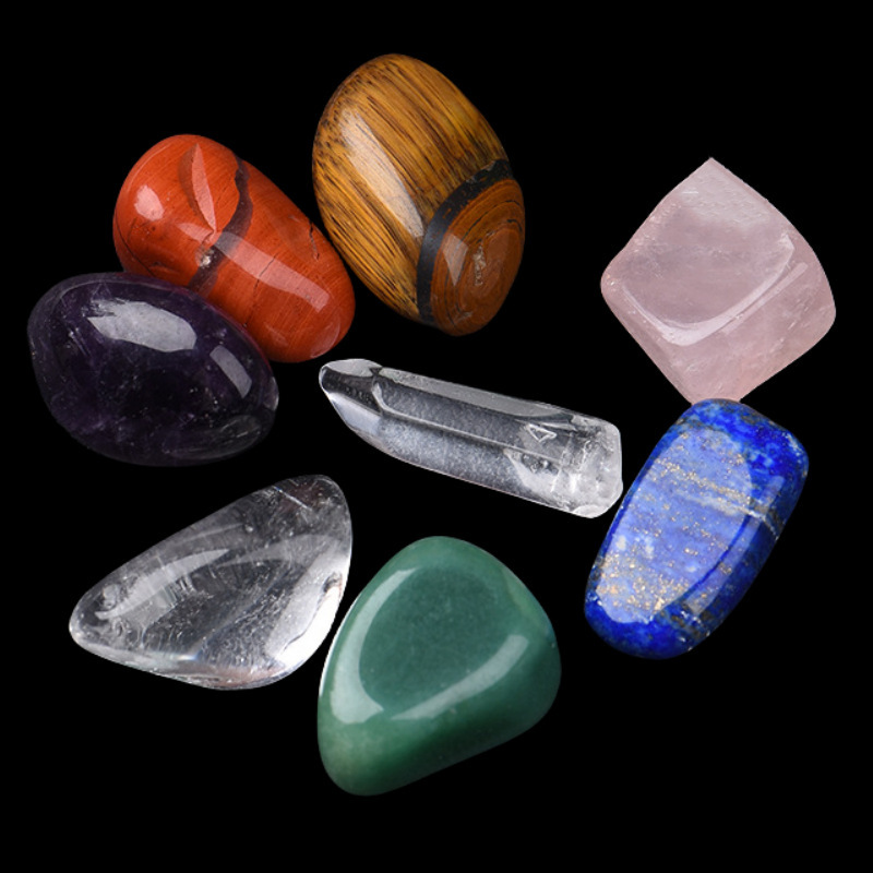 자연적인 결정 7 착색된 무지개, 자갈, crystalstones, 집합, 본래 갈기, 도매.