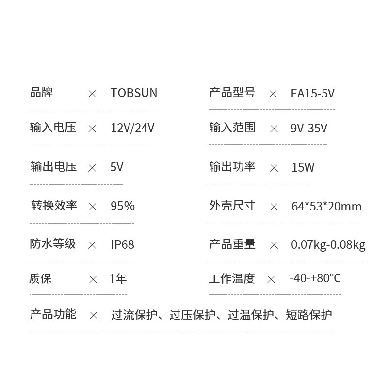 EA15-5V直流電源轉換器12V轉5V  led顯示屏專用24V降5V 3A模塊