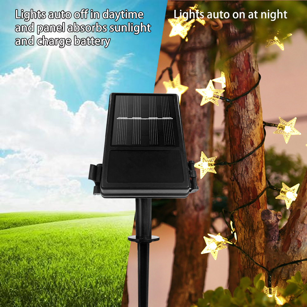 Section 2021, double-system solar star-mounted lights, outdoor decoration lights, Christmas garden decorations.