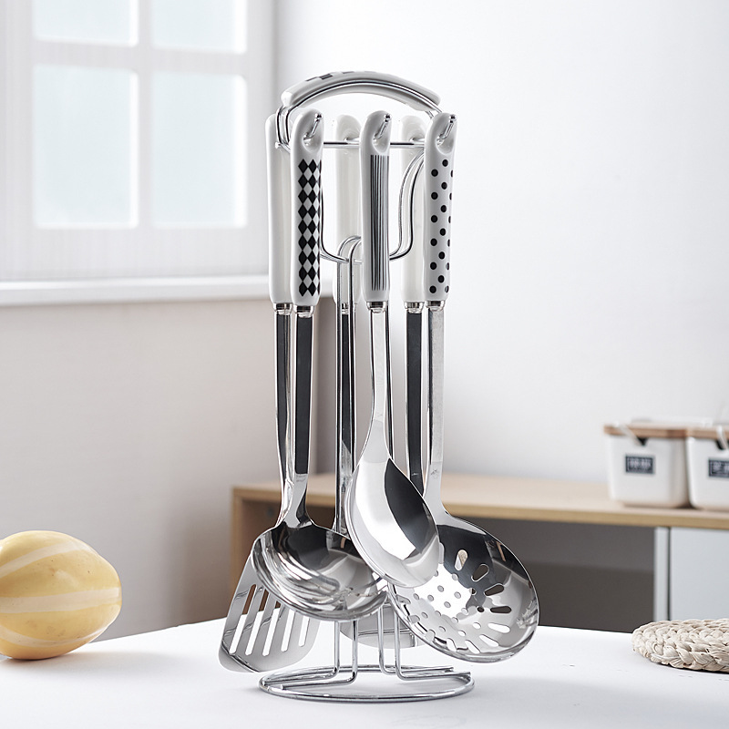 Hepburn kitchen supplies stainless steel-cooked cooker kit with frying spoons for home cooking