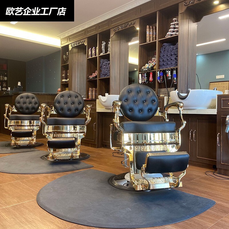 High-end barber chair for a European retrospect male.