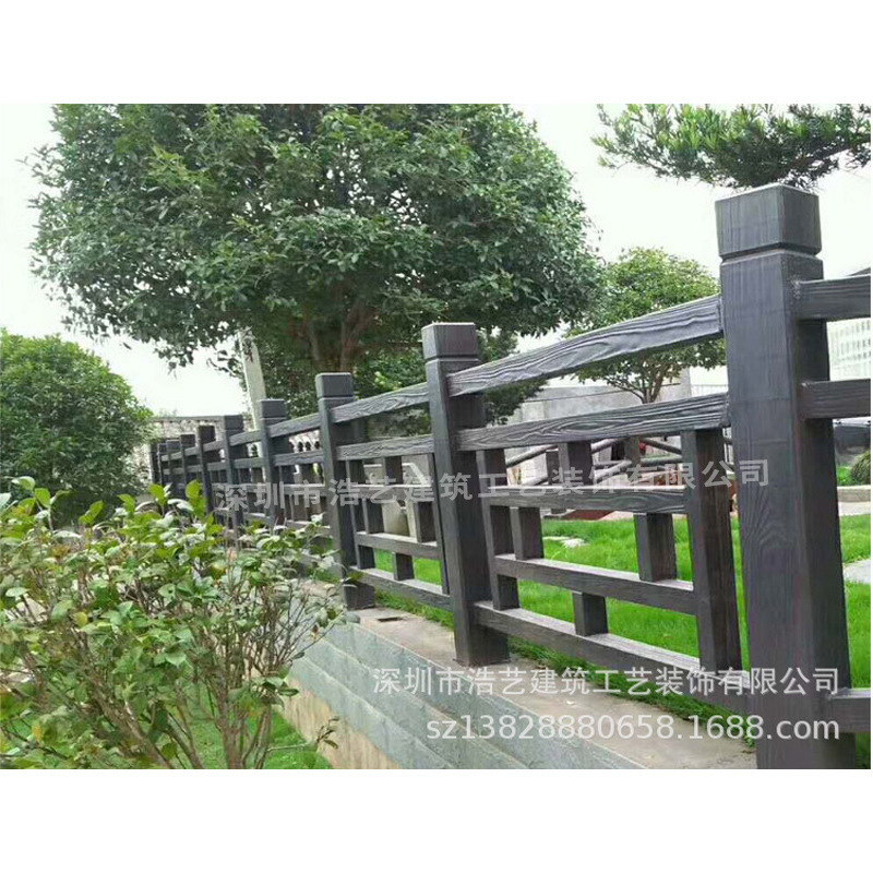 The wood railing, the concrete railing, the processing of custom cement railings, are suitable for the garden riverine log railing.