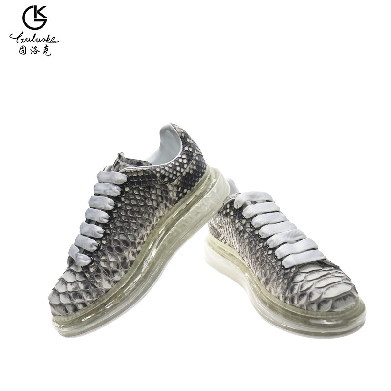 Zurlock's outdoor hiking, hip-hop, twirling snake-skin man's shoes are sold directly by a hand factory.