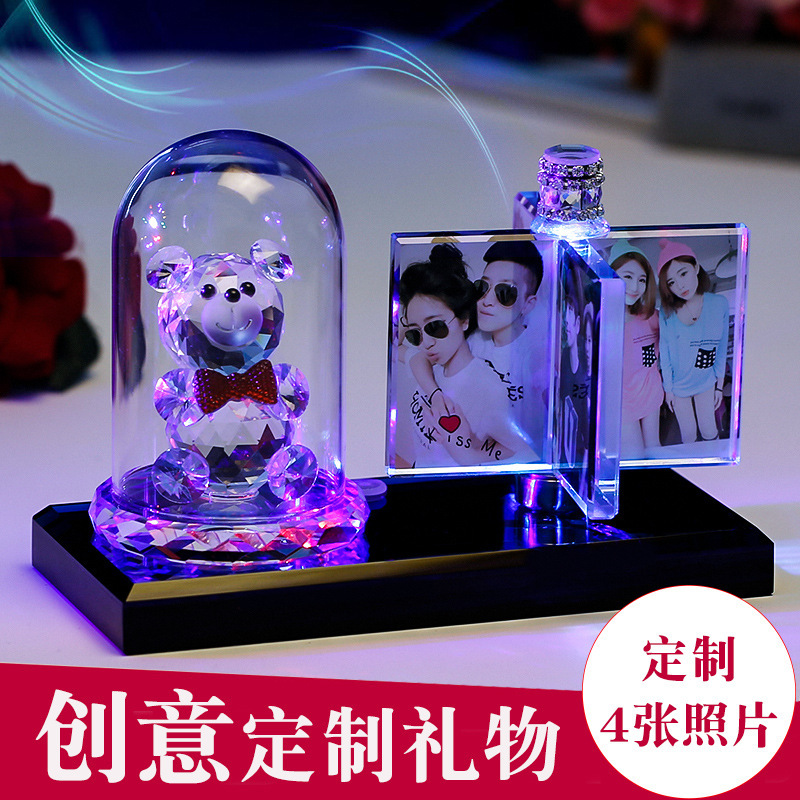 Car fragrance creative car carrying Crystal Bear photo dialyse car decorations