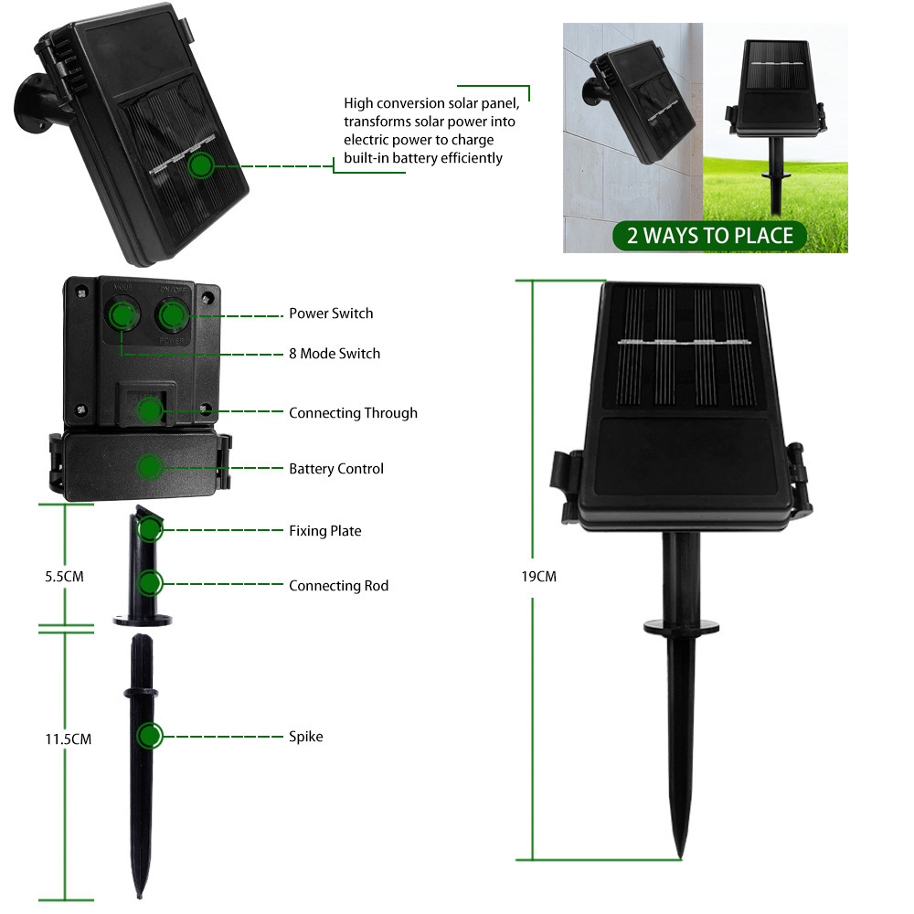 Section 2021, double-system solar star-mounted lights, outdoor decoration lights, Christmas garden decorations.