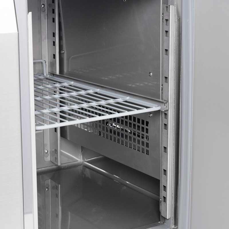 The stainless steel pizza cabinet, the cold freezer, the ice-freezing smart freezer, the kitchen shop for commercial meat.