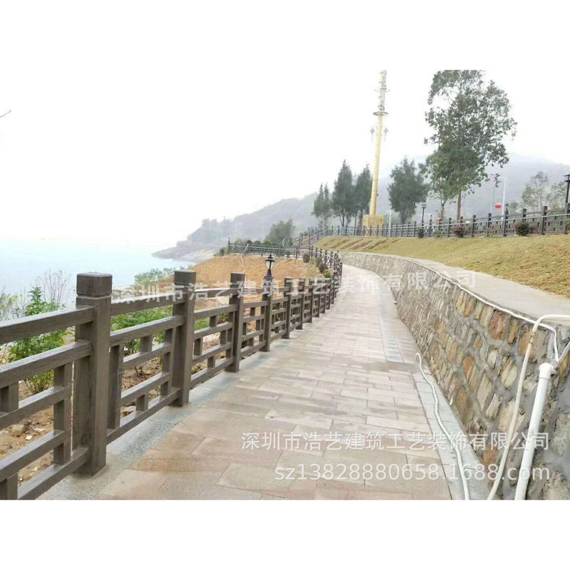 The wood railing, the concrete railing, the processing of custom cement railings, are suitable for the garden riverine log railing.