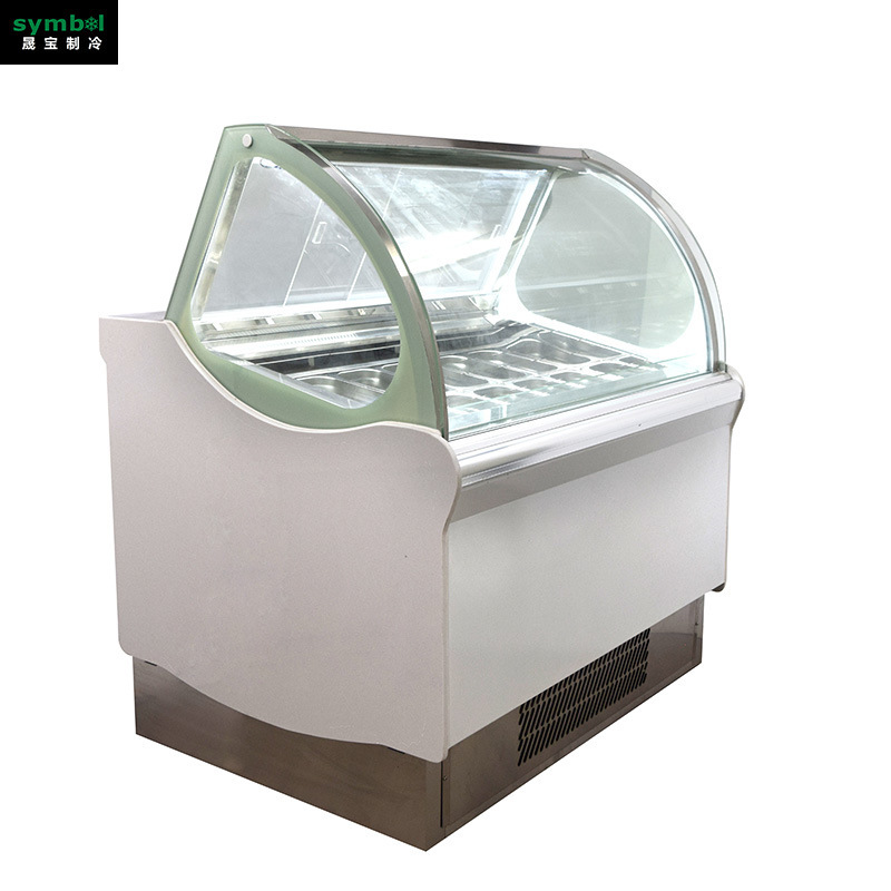 Ice cream display cabinets for transparent glass, small, commercial, frozen, frozen, frozen ice cream cabinets.