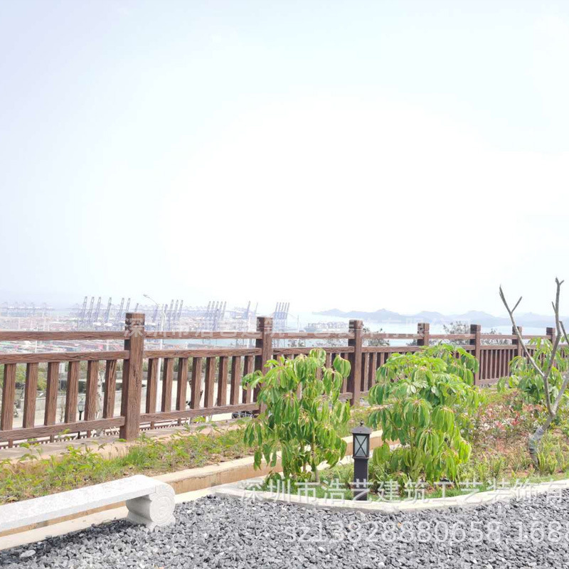 Shenzhen wood railings, cement wood railings, concrete wood shielding factory spotable