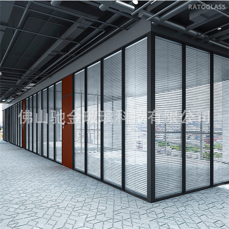 Office steeled glass cut off the aluminum-leaf double-brand electric glass cut off the sound partition wall.