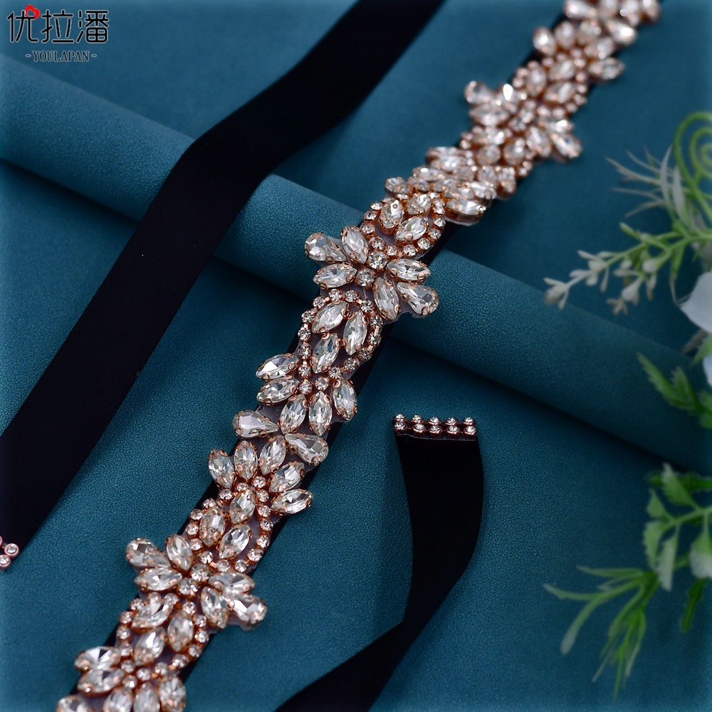 Yolapan S429 Water Drilling Belt, Euro-American Bride Burning Diamond Clothes, roses and Gold Seal