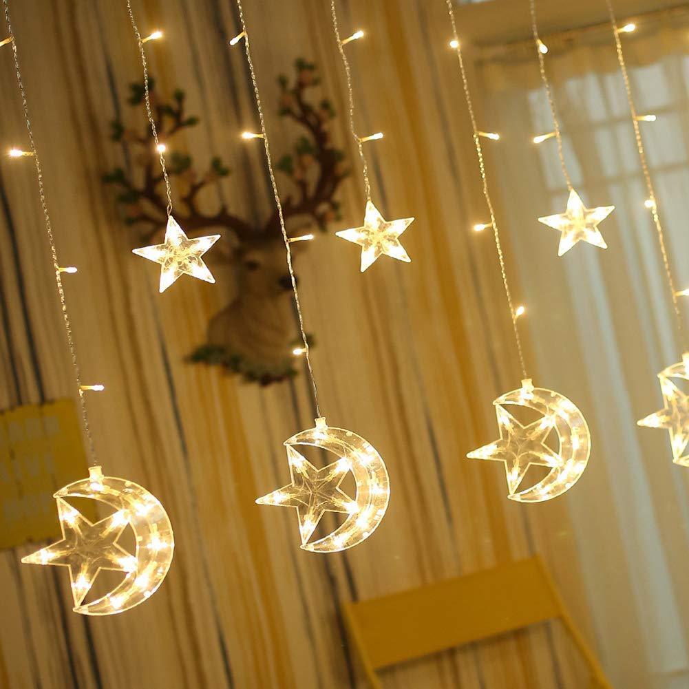 Cross-border supply, low-pressure star drapes, 138 lights, hooks, ice strips, mother-in-law.