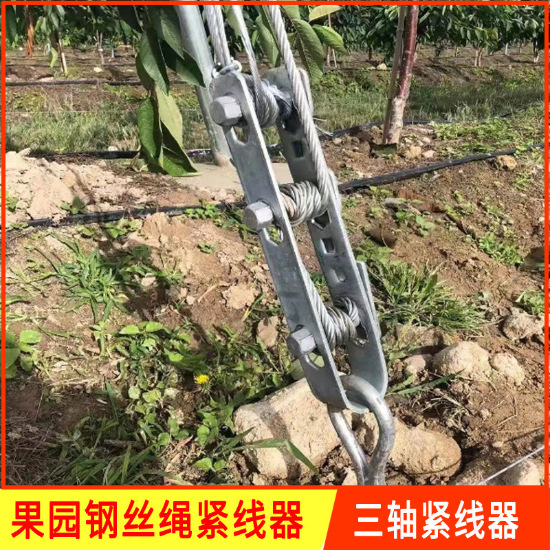 三轴紧线器果园钢丝绳收紧器种植大棚紧绳器