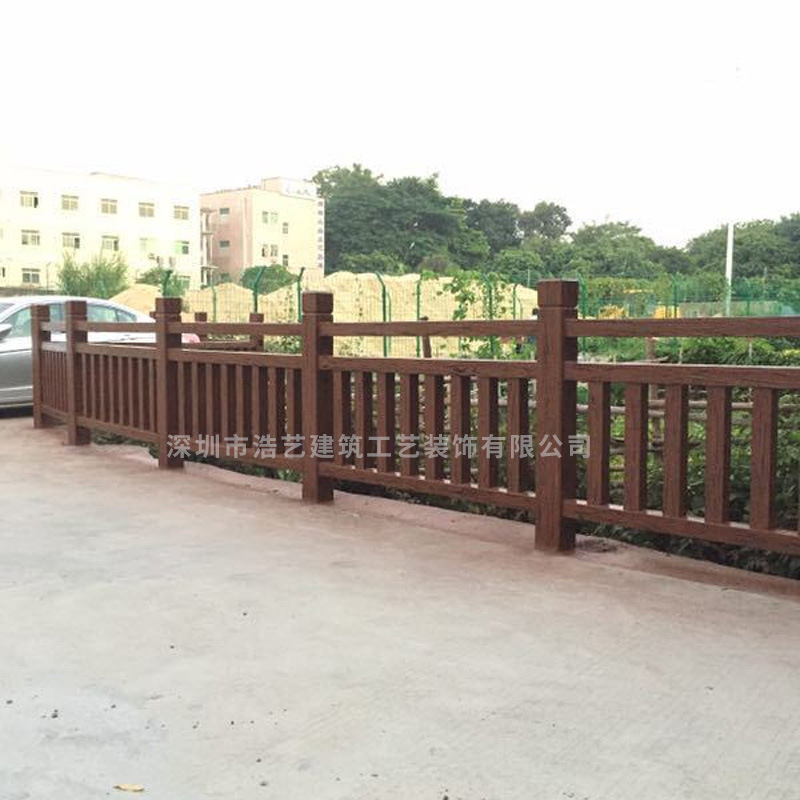 Shenzhen wood railings, cement wood railings, concrete wood shielding factory spotable