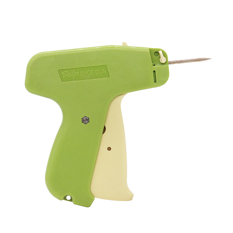 SAGA 60H, hand-held shoe nail pin gun, shoe-fixing gang, with a flat-head tip.