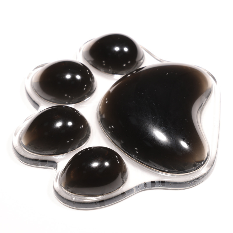 Một miếng silicone dễ thương với một cái bàn phím cắt con mèo với chiếc gối ba chiều màu đen của viên đạn trong bụng.