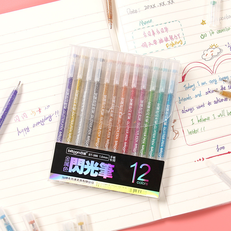 12-coloured, cross-border, high-lighted, pen-book-marked, child-coloured students