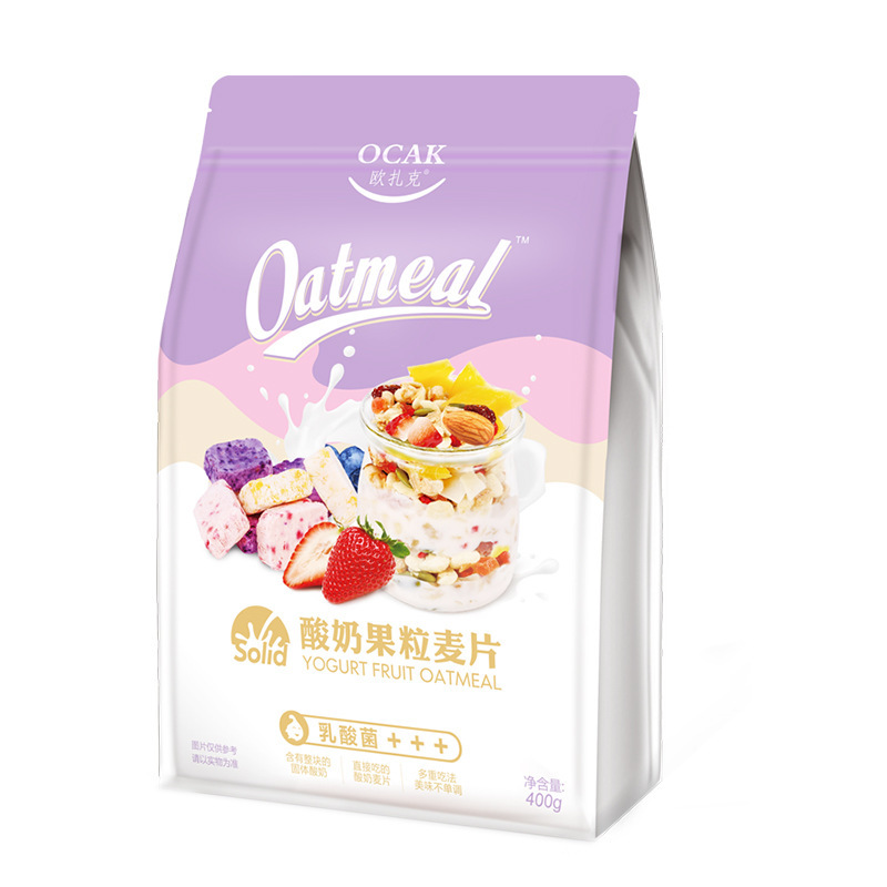 Ozac yogurt nuts ready-to-eat oatmeal.