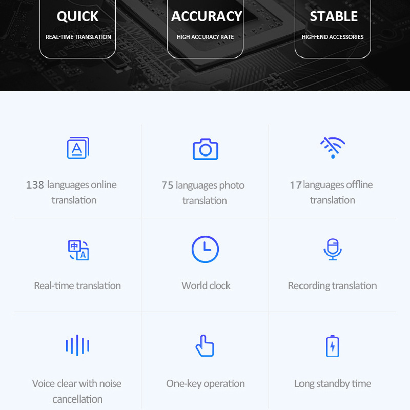 T16智能語音翻譯機翻譯器同聲翻譯離線商務旅遊跨國交流翻譯機