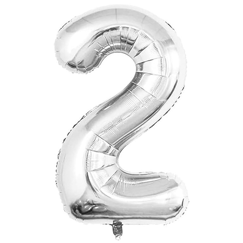 32-inch silver-colour digital aluminum balloon 0123456789 birthday scene setup for helium balloon wholesale