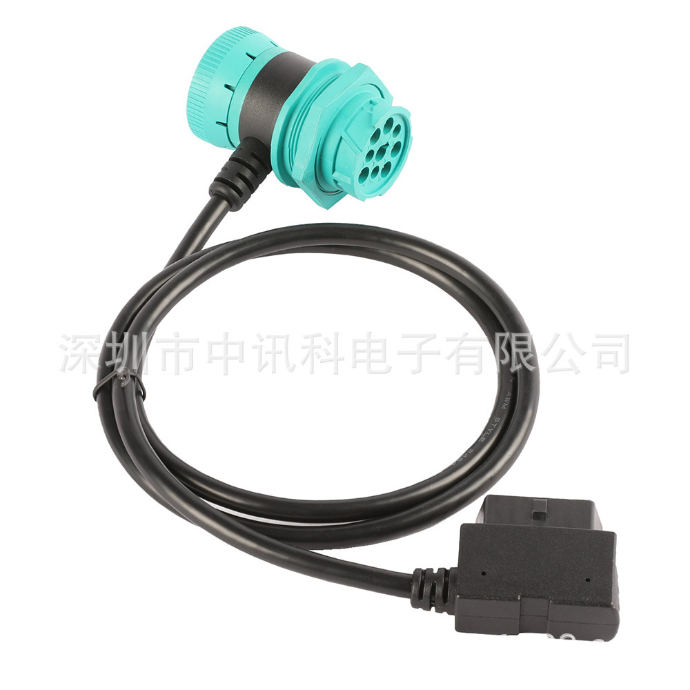 Black DB15 mother to J1939 needle OBD2 connector German ELD Y cable