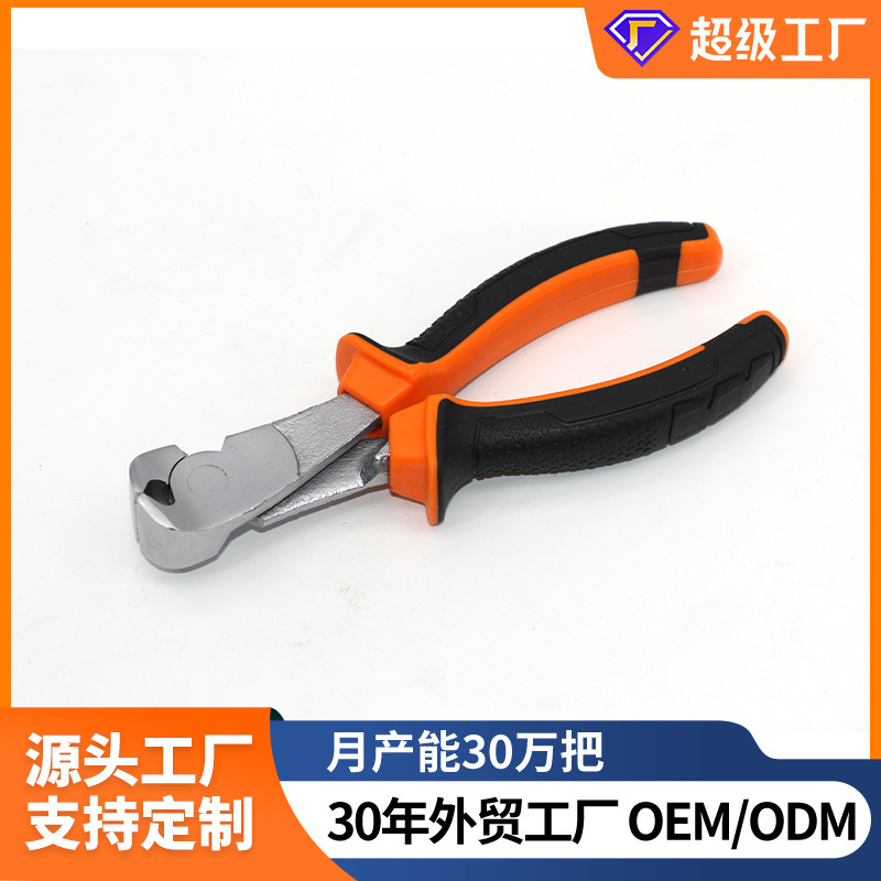 Industrial 6-inch top-to-peal plier, nail-to-clip, high-carbon steel plier with a flat-head plier.