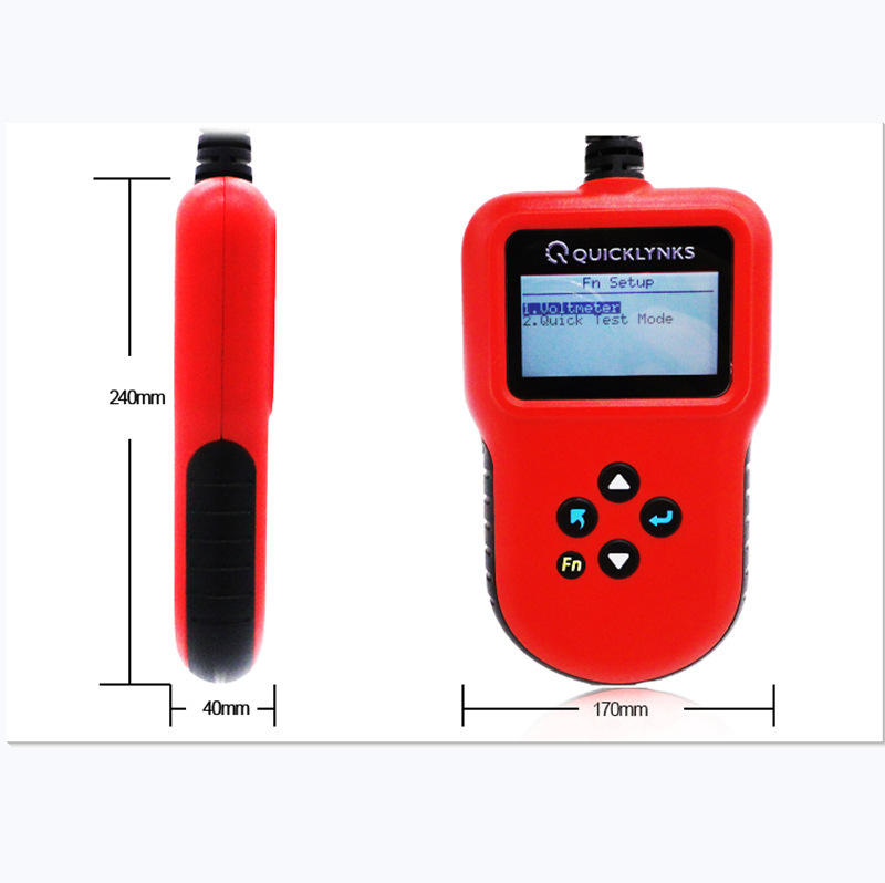 The manufacturer provides a 6V/12V motorcycle/car battery tester.