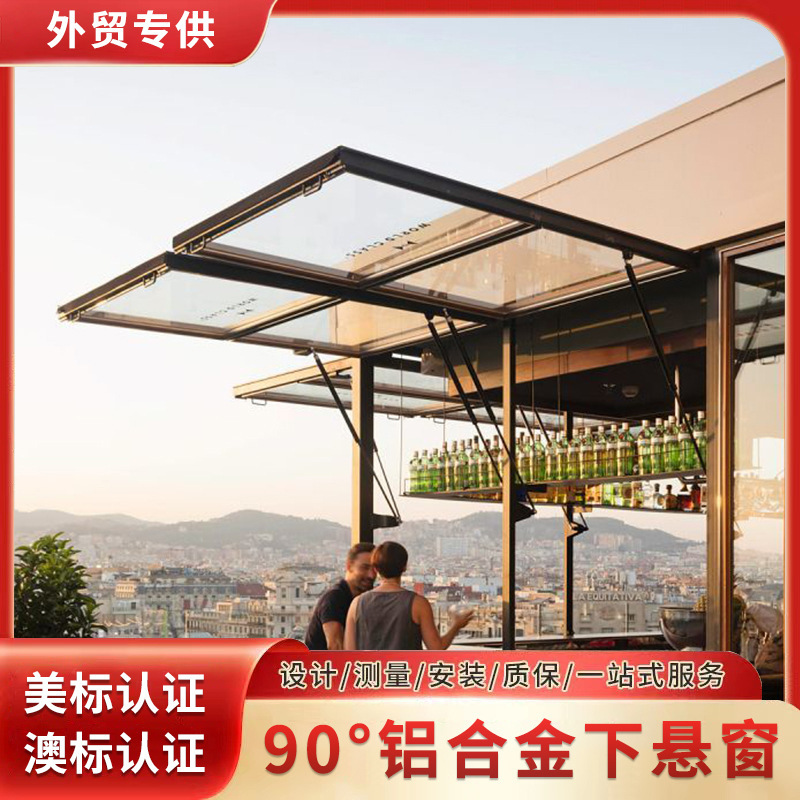 ขั้วไฮดราลิคเปิดหน้าต่างที่ 90 องศา ส่งออกอาลูมิเนียมอัลลอย ห้องครัวสําหรับการค้าต่างประเทศ มีหน้าต่างฉนวนบาร์พลาทูน