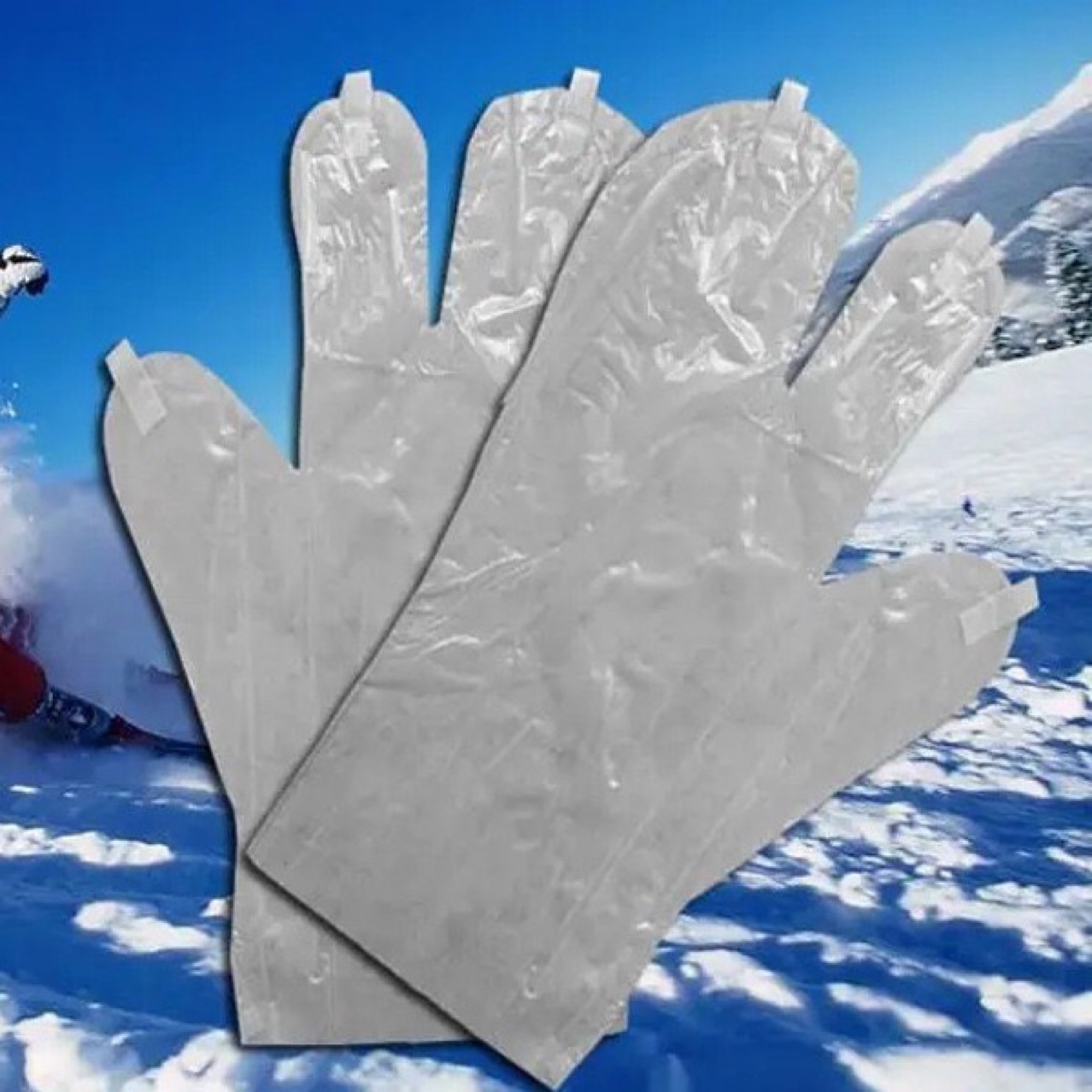 Waterproof gloves inside ski gloves. Waterproof gloves outside bags.