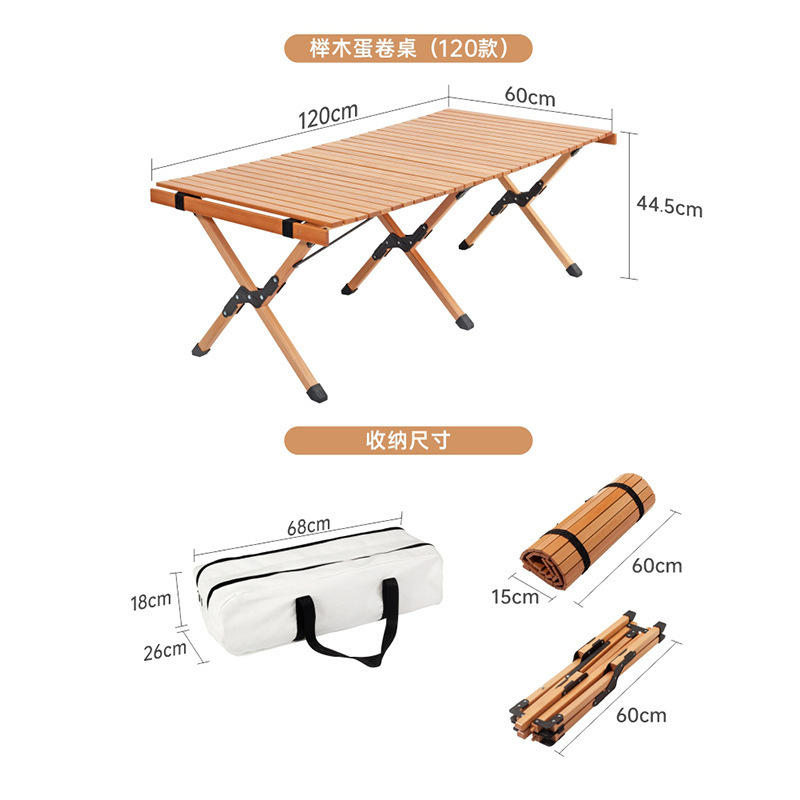 On the outside, the omelet table travels on a wild-wood camping trip to the picnic table.