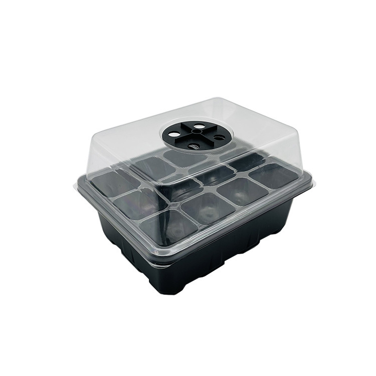 12 lỗ nhựa cây để điều chỉnh ba bộ vườn tại nhà trong không khí bao phủ các hộp gieo