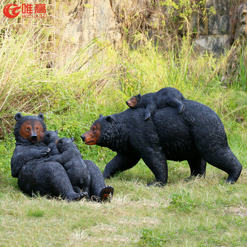 仿真棕熊动物玻璃钢雕塑户外花园园林景观装饰大型动物树脂摆件