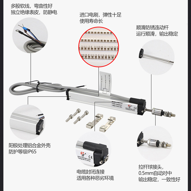 A high-precision electron ruler for the KTM25MM micro puller line transfer sensor