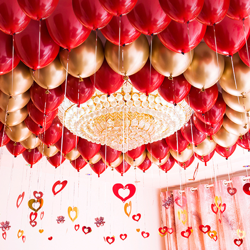 The factory sells a single layer of emulsive balloon, double-storey pomegranate, ten inches of wedding decoration.