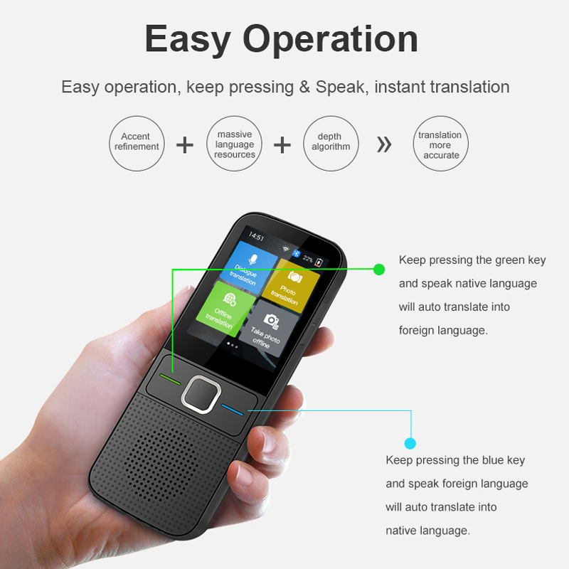 [Source] T10 smart offline voice translater, multi-country simultaneous translateer language