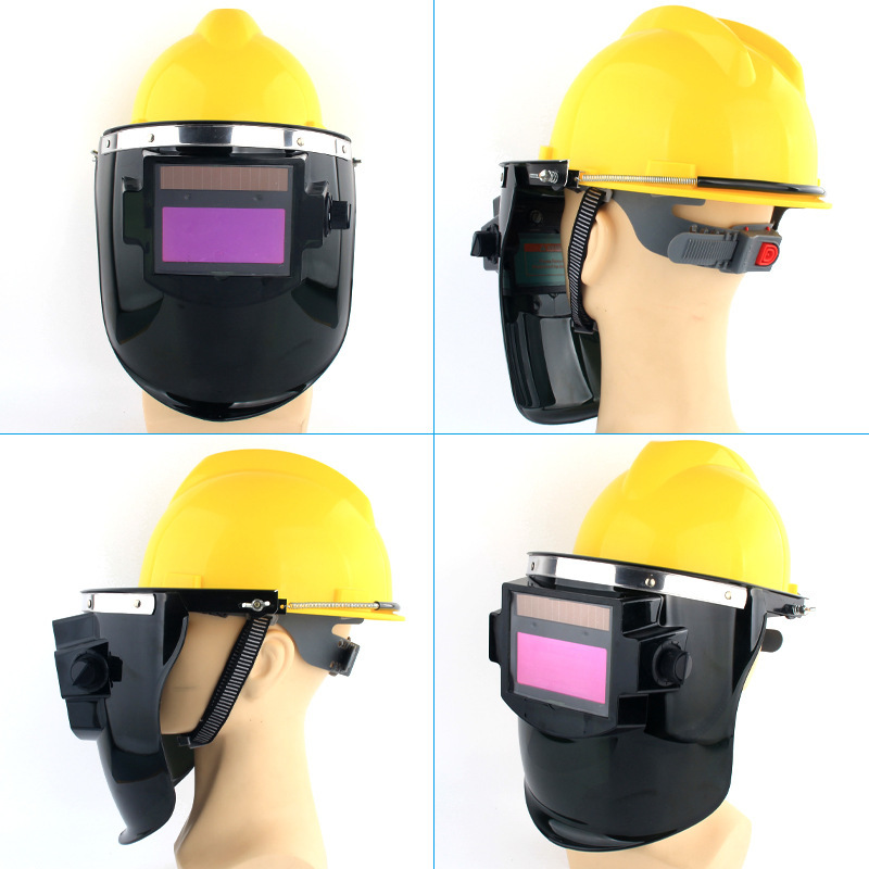 A safety cap, an automatic light mask, an acoustic welder.