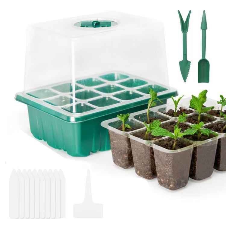 12 lỗ nhựa với cây tầm xuân cao để điều chỉnh 3 bộ bồn làm vườn nhà với nắp đa phân