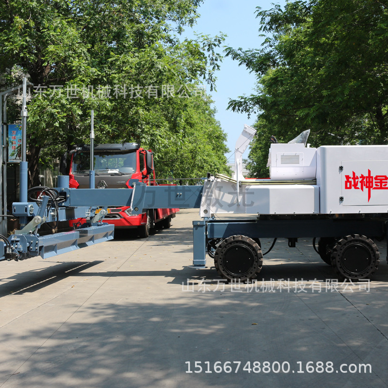 A new four-wheel laser flattener on concrete roads.