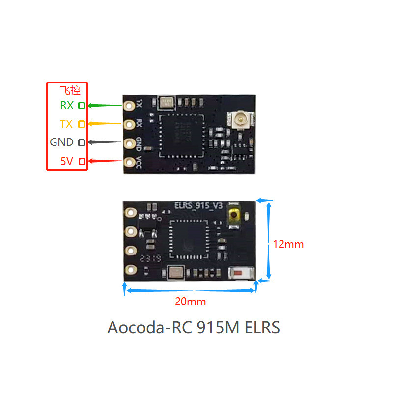 Bộ thu Aocoda-RC ELRS 915 MHz/2.4G UAV FPV Flying Passer T Ăng-ten