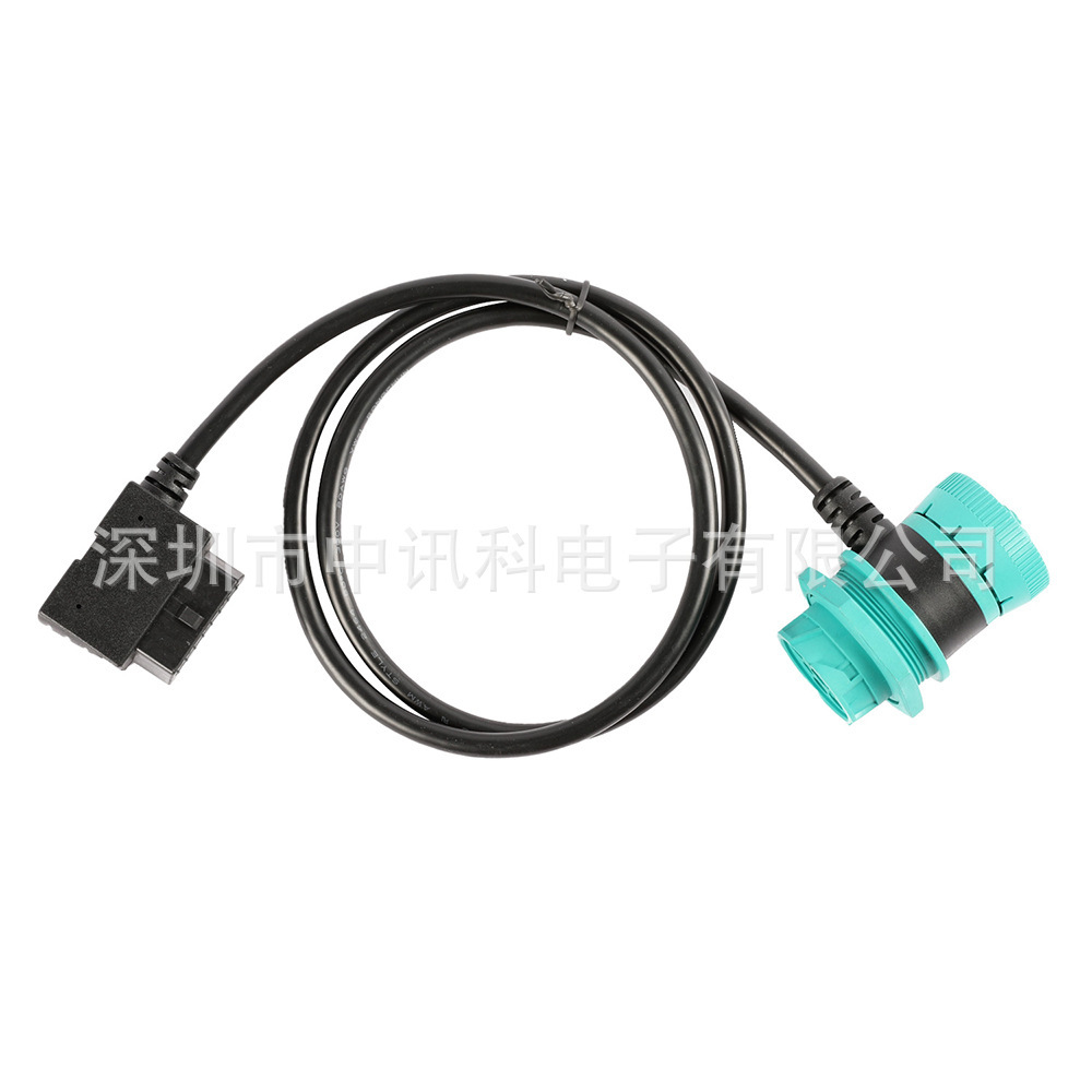 Black DB15 mother to J1939 needle OBD2 connector German ELD Y cable