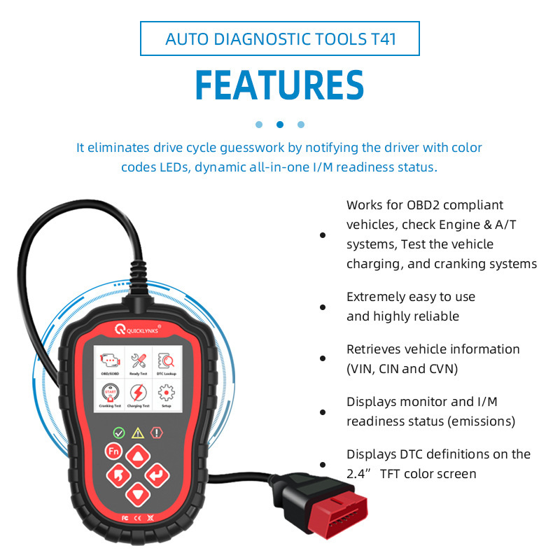 Cross-border obd2/obd car failure diagnostic machine T41 Car failure reading zero scanner detector