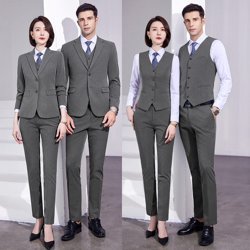 Male and female business uniform is in uniform for the uniform of a uniformed working-class dress and a swipe suit for a professional suit