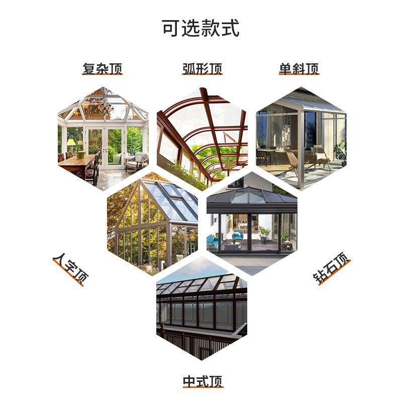 別墅歐式陽光房露臺陽臺陽光房戶外移動智能玻璃房鋁合金陽光房