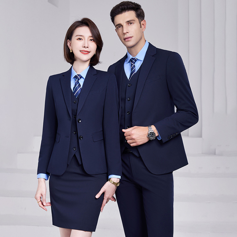 Male and female business uniform is in uniform for the uniform of a uniformed working-class dress and a swipe suit for a professional suit