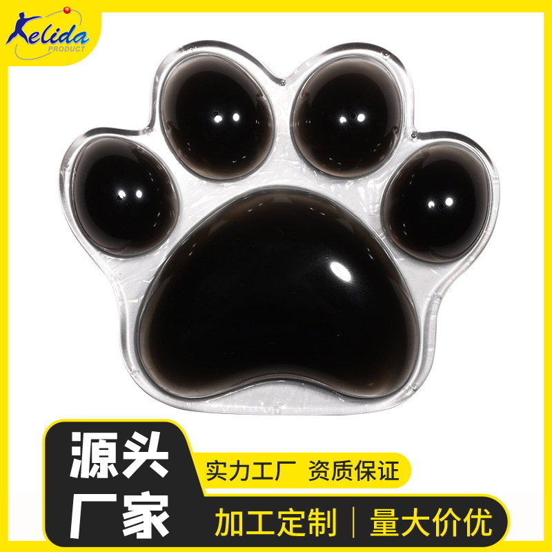 Một miếng silicone dễ thương với một cái bàn phím cắt con mèo với chiếc gối ba chiều màu đen của viên đạn trong bụng.