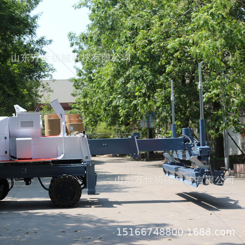 A new four-wheel laser flattener on concrete roads.