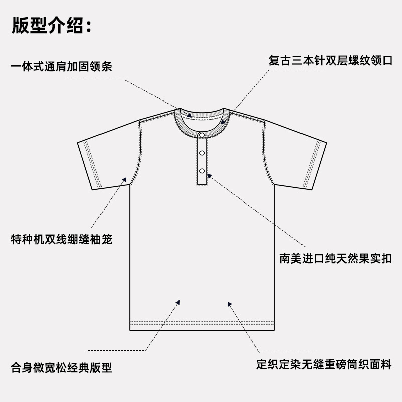 Henry's short-sleeve, 270g-pound T-shirts for the Qin Kampuchea.