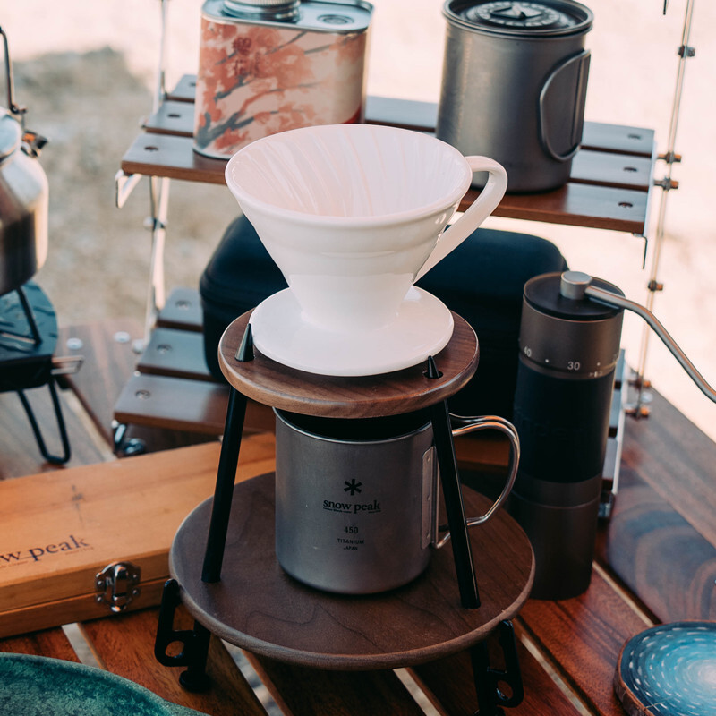 Outdoor wood player camping for coffee racks, black walnut wood player pouring cups for coffee