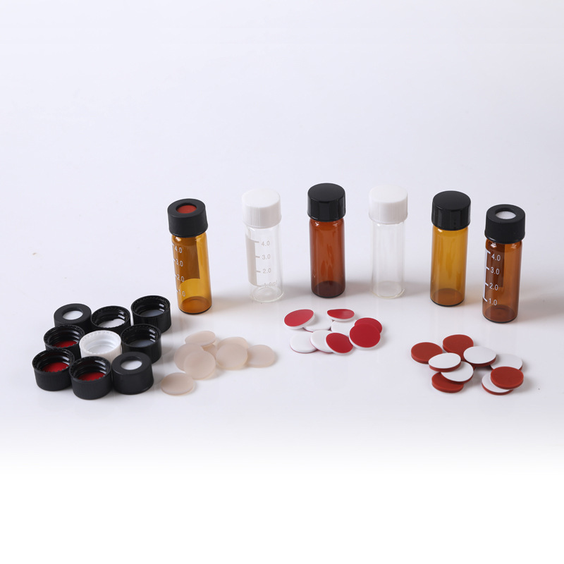 Jay Island 4ml Transparent brown entry sample chromatography vials topless black open and solid composite pads